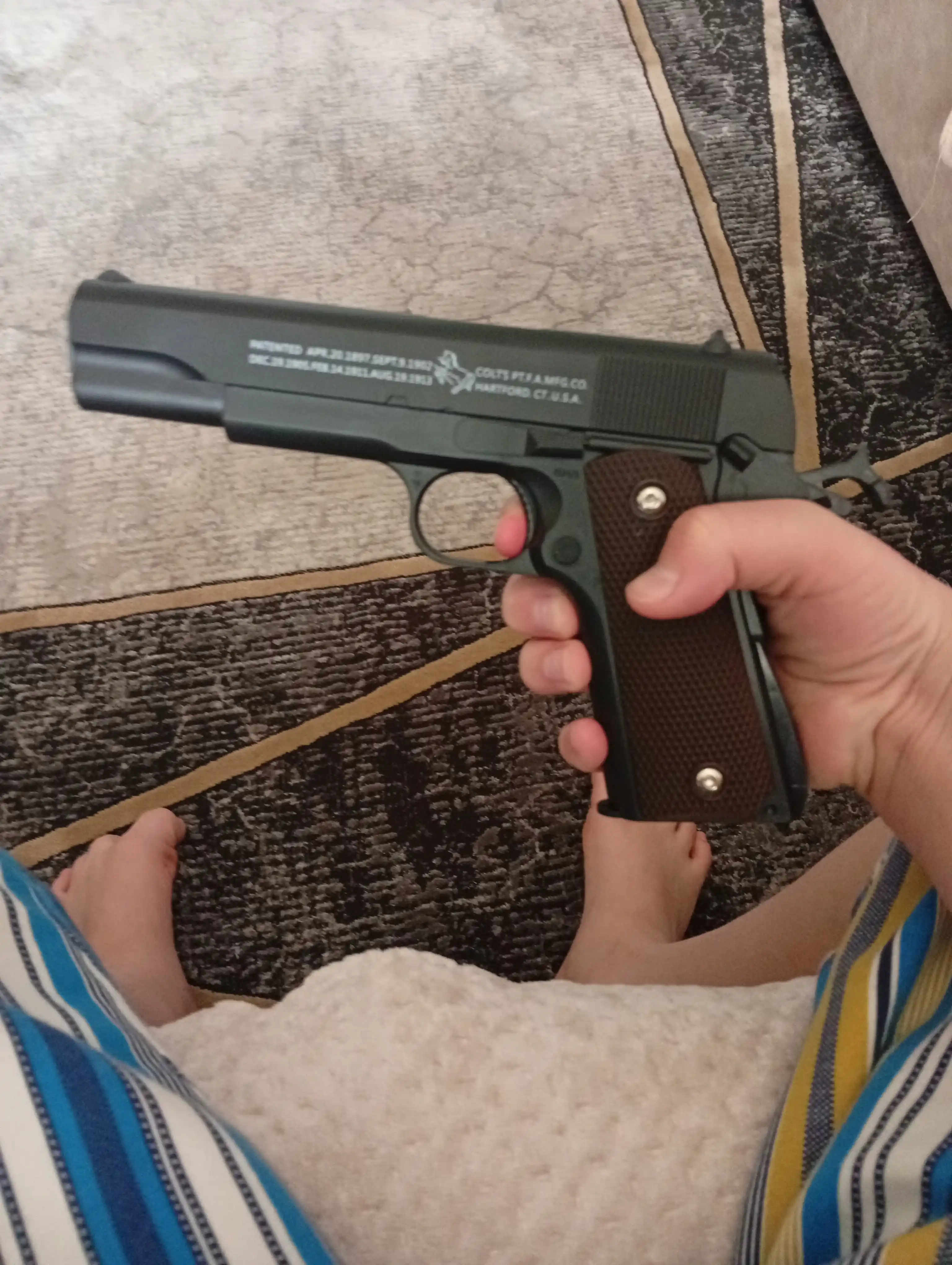 Temir pistolet, o'yinchoq pnevmatik qurol, metal pistolet, Glock bolalar uchun oyinchoqlar