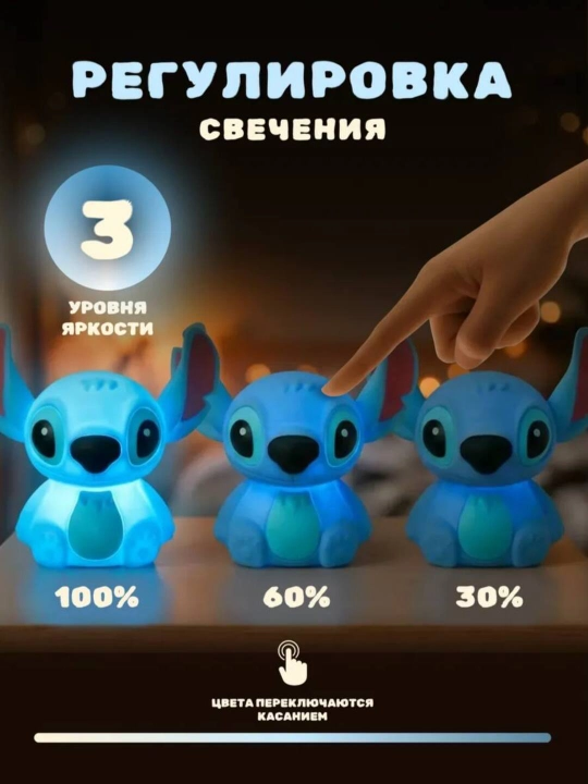 Детский ночник, силикон, пандочка, утка, капуста, единорог, кролик RGB