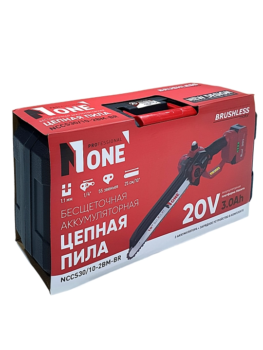 Пила цепная, аккумуляторная NUMBER ONE NCCS30/10-2BM-BR PROfessional, бесщеточная, 20В, 3.0Ач