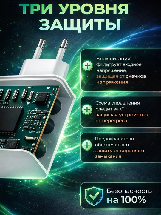 Зарядное устройство 65W GaN + кабель Lightning 1 м, быстрая зарядка