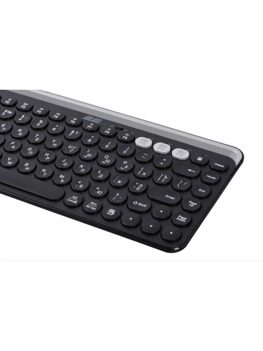 Клавиатура мембранная 2E KS250 84key, WL/BT, EN/UK/RU, чёрно-серый
