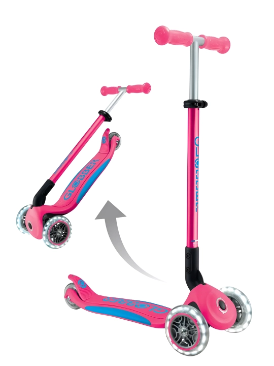 Uch g'ildirakli samokat Globber Primo Foldable Plus Lights