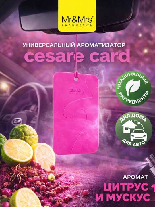 MR & MRS FRAGRANCE CESARE CARD avtomobili uchun aromatik kartochka - 