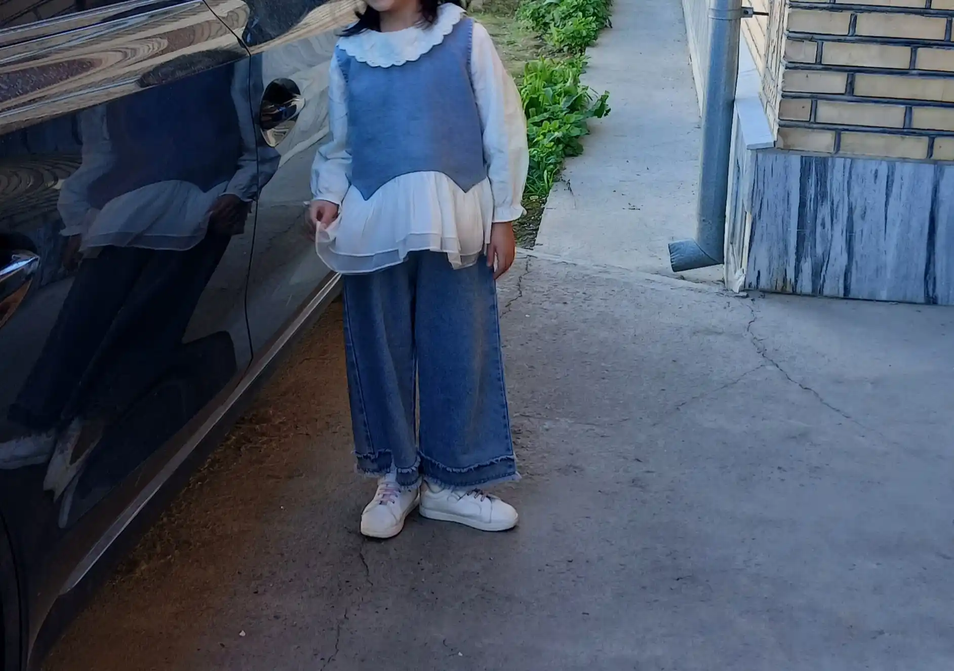 Qizlar uchun nafis jinsi shim to‘plami, uchlik va sumkacha