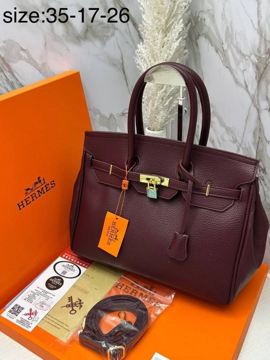 Ayollar uchun sumka Hermes uslubida, har kunlik foydalanish uchun mos - 