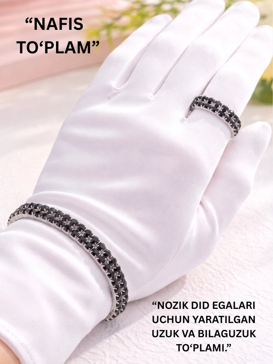 Ayollar zamonaviy taqinchoqlar to'plami, bilaguzuk va uzuk jamlanmasi - 