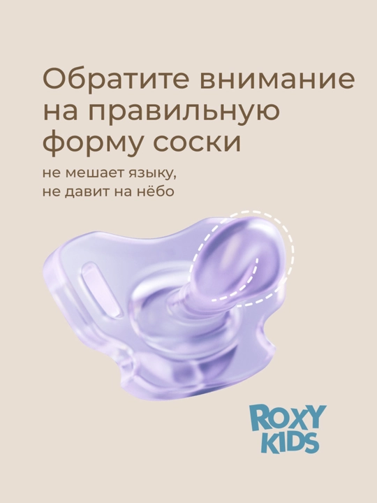 ROXY-KIDS yangi tug‘ilganlar uchun emzik, konteynerda, to‘liq silikon, 2 dona