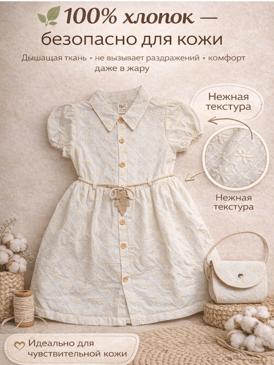 Платье  для девочек с сумочкой , 100% хлопок 2-5 лет,Турция