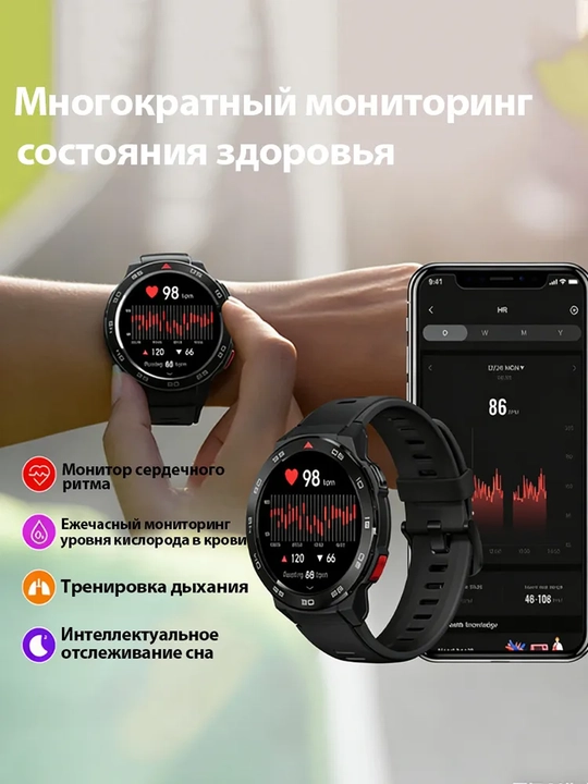 Mibro GS Pro смарт часы – AMOLED, GPS, до 14 дней работы, 5ATM, умные часы