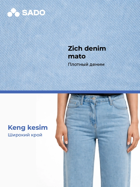 Ayollar jinsilari SADO WIDE LEG, shimlar ayollar, jinsi shimlar ayollar