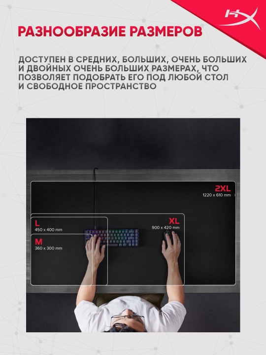 Игровой коврик для мыши HyperX Pulsefire Mat M, L, XL