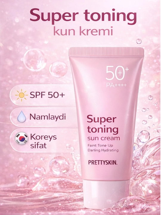 Yuz uchun namlantiruvchi quyoshdan himoyalovchi krem Pretty Skin, SPF50+, RA+++, 70 ml - 