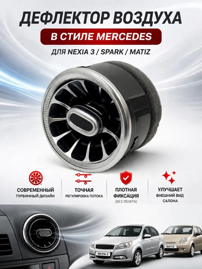 Воздушный дефлектор в стиле MERS для Nexia 3 и Spark Matiz, белый, черный, 1 шт — AVTZPCH-DEFLIKTOR-БЕЛЫЙ
