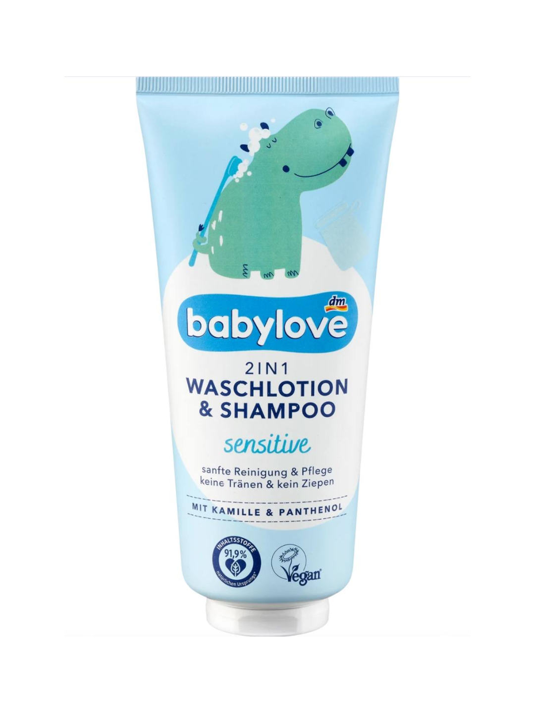 Babylove 2v1 Washlotion & Shampoo Sensitive bolalar cho‘milish vositasi - 