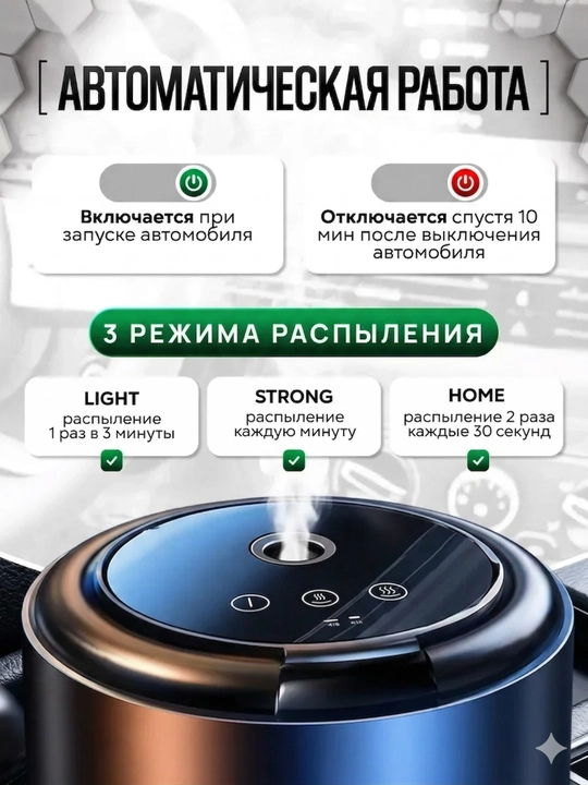 Ароматизатор для автомобиля, BLACK ODOR с 3 аромата