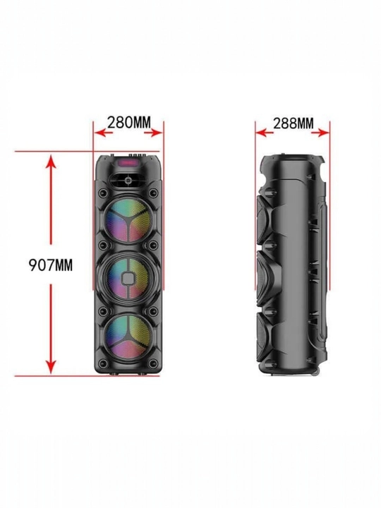 Karaoke kolonka ZQS8308, simsiz mikrofon, pultli, RGB yorug'lik, Bluetoothli
