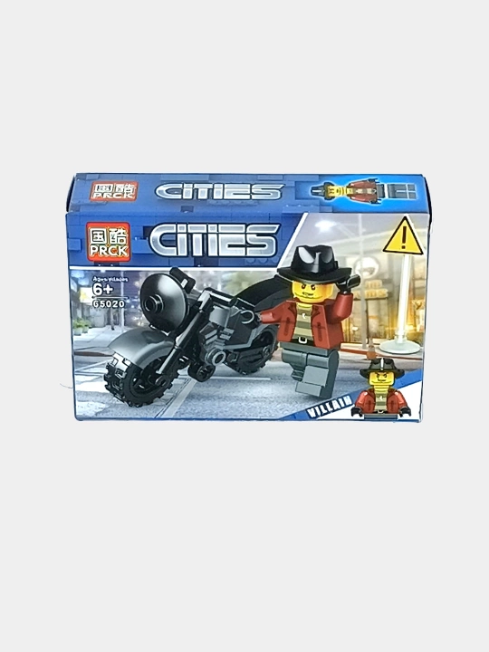 Конструктор PRCK Cities 65020 мотоцикл с фигуркой, 6+ - 