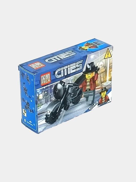 Конструктор PRCK Cities 65020 мотоцикл с фигуркой, 6+