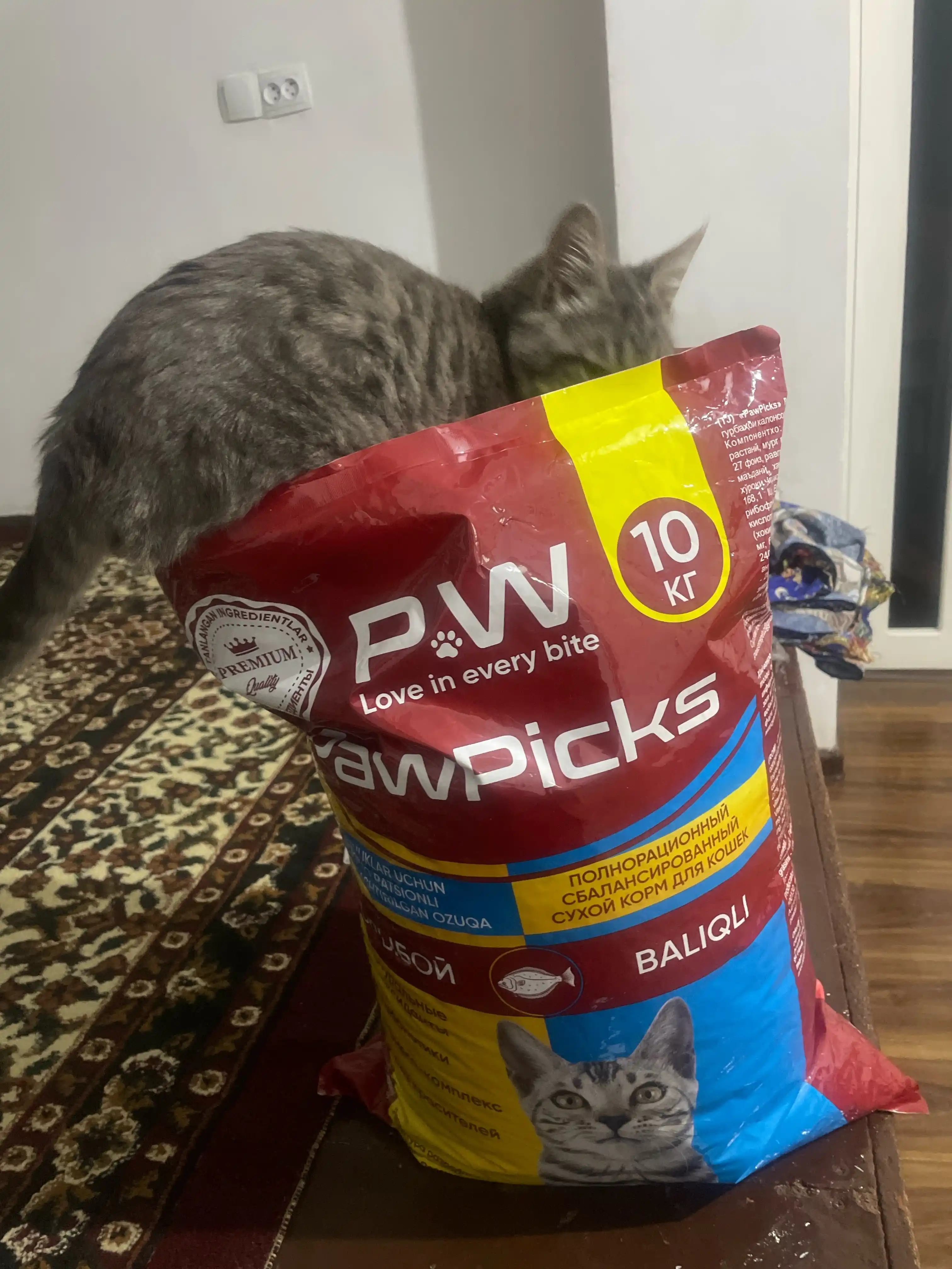 Paw Picks mushuklar uchun quruq yem, baliq bilan 10 kg