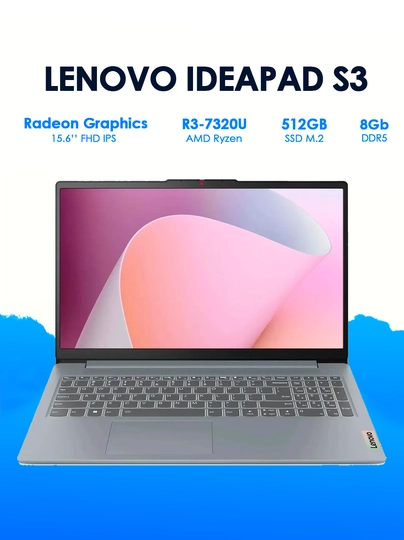 Ноутбук Lenovo IdeaPad Slim 3 15AMN8 Ryzen 3-7320U 8/512 15.6" FHD IPS Grey