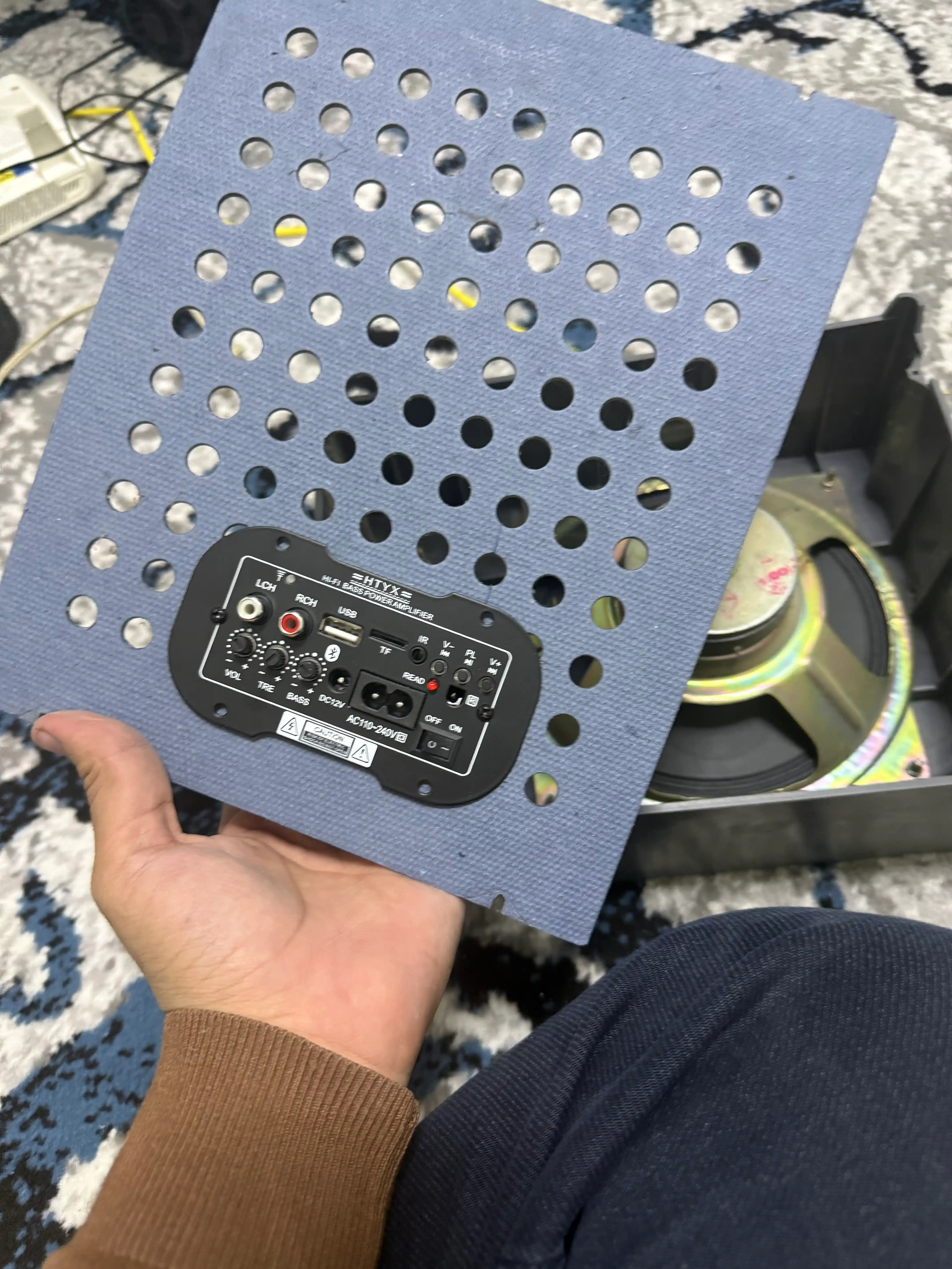 HI-FI BASS — Bluetooth усилитель 1.1 канала, USB, TF, AUX, FM, питание 12В/220В, 30Вт