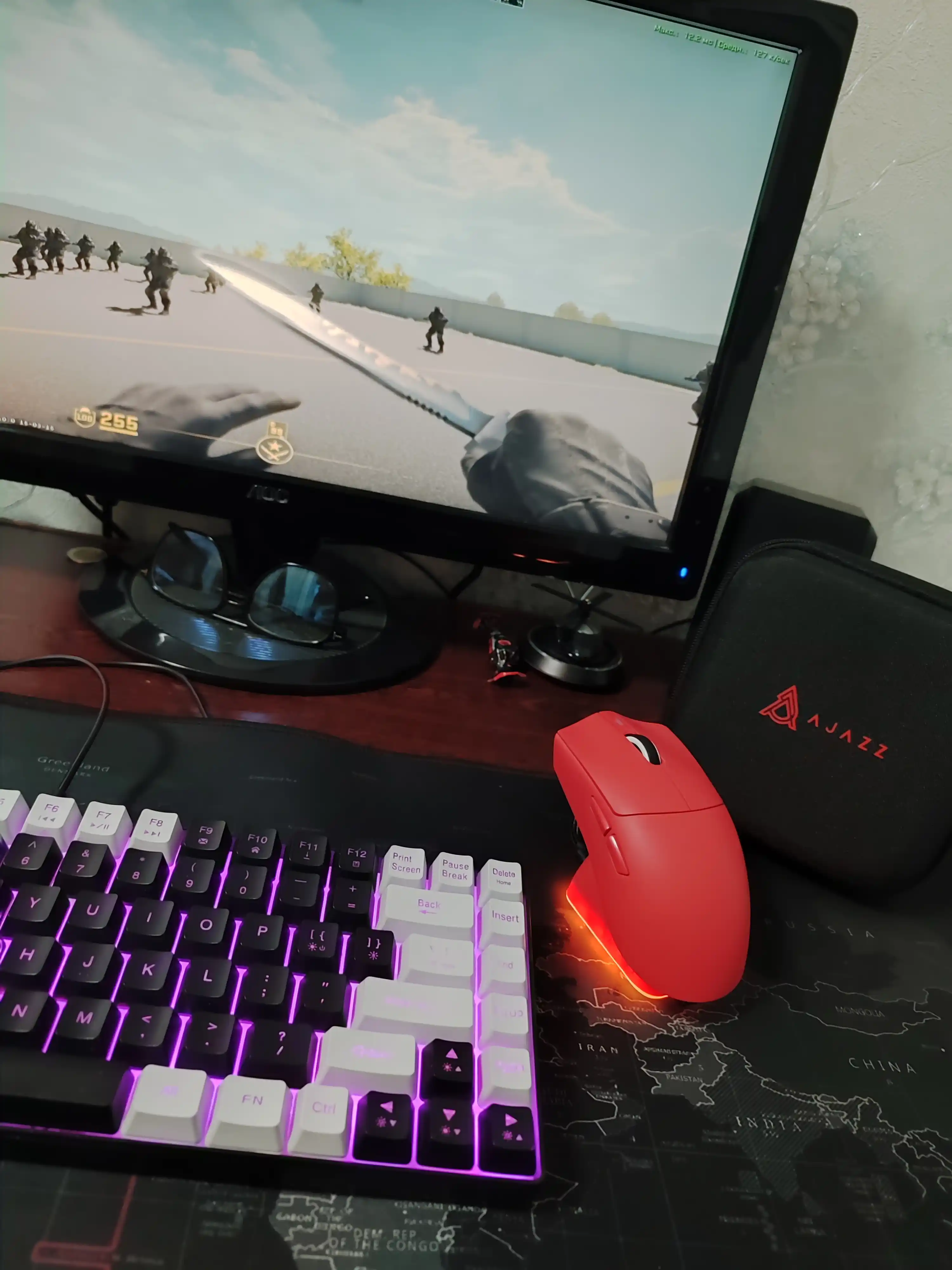 AJAZZ Игровая мышь - ультра-легкая беспроводная мышка для компьютера с Bluetooth, RGB