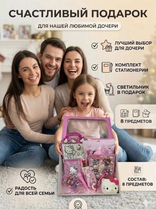 Подарочный набор канцелярских принадлежностей для детей, с мультяшными персонажами