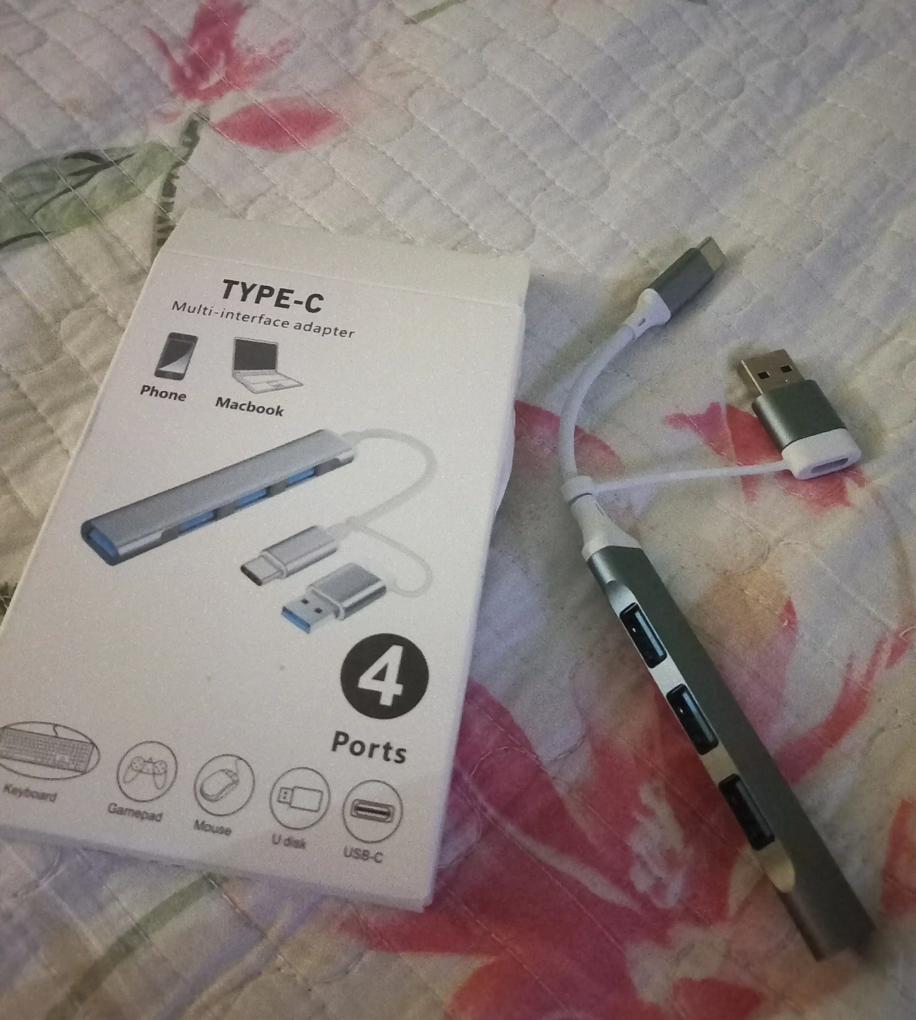 USB HUB 3.0 Type  A+C с 4 портами, USB - адаптер концентратор, переходник