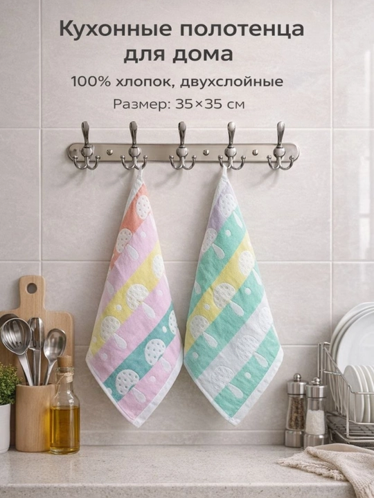 Oshxona uchun dekorativ sochiq to‘plami 2 dona, 100% paxta - 