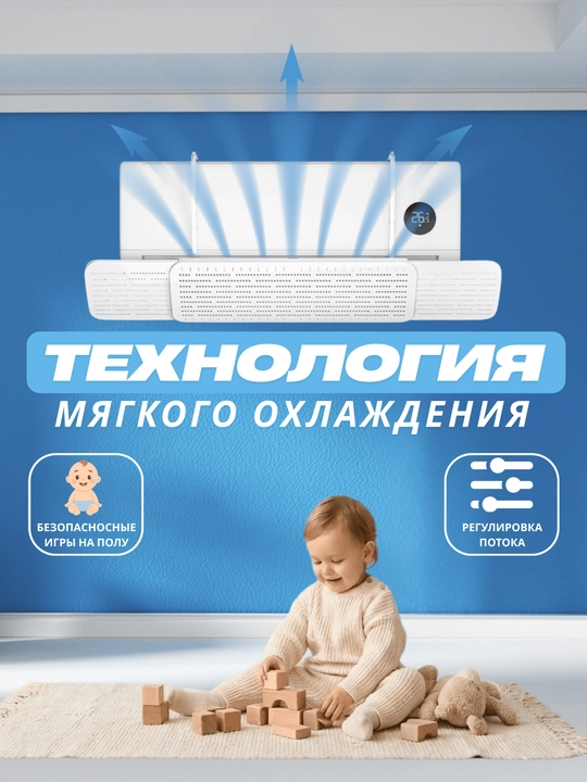 Защитный экран, дефлектор на кондиционер универсального типа, защита от холодного воздуха