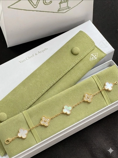 Браслеты для женщин и девочек Clover Van Cleef, не меняет цвет и не темнеет — FSNLADY-VANCLEF-МЕНТОЛ