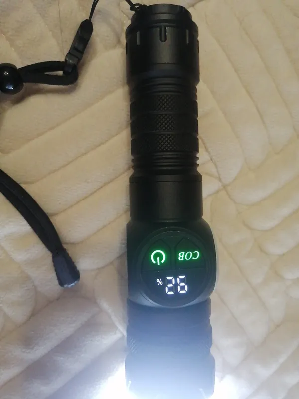 Qo‘l fonar LED, 5 rejim, PowerBank funksiyasi bilan