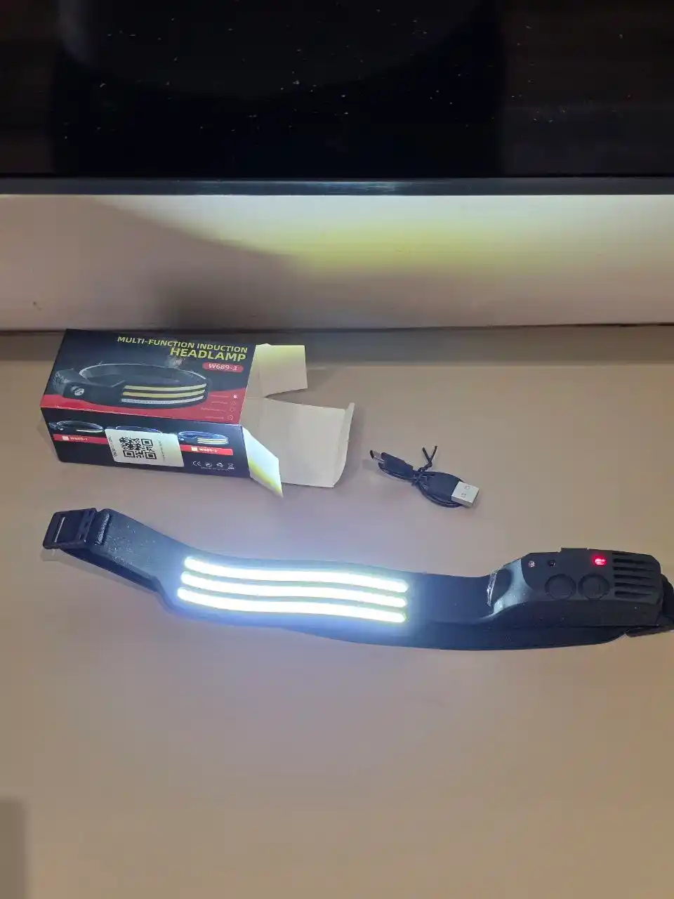 Yorqin bosh fonar, 5 rejim, boshga o'rnatiladi va sensor boshqaruvi, Type C