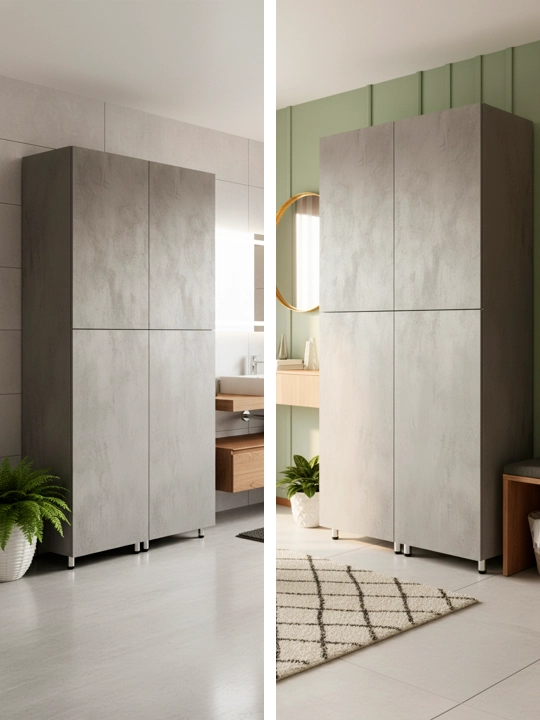 Ofis, yashash xonasi, yotoqxona yo'lak uchun katta 250×130×50 kulrang loft shkafi, shkaf