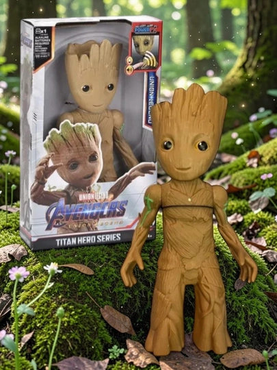 Фигурка игрушка для мальчика Мстители Супергерои Groot, со светом и звуком — 192121-BVF