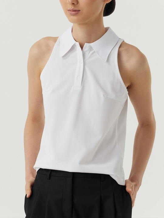 Ayollar uchun yengsiz polo top Selfie - 