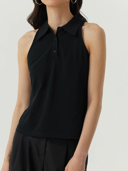 Ayollar uchun yengsiz polo top Selfie - 