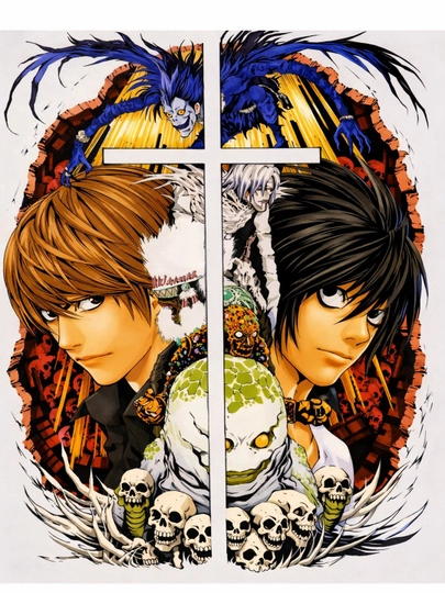Тетради Смерти Death Note Аниме постеры, плакаты ламинированные, А4 формата — НЕПОСЕД-TETRADSMERTIPOSTER-БЕЛЫЙ