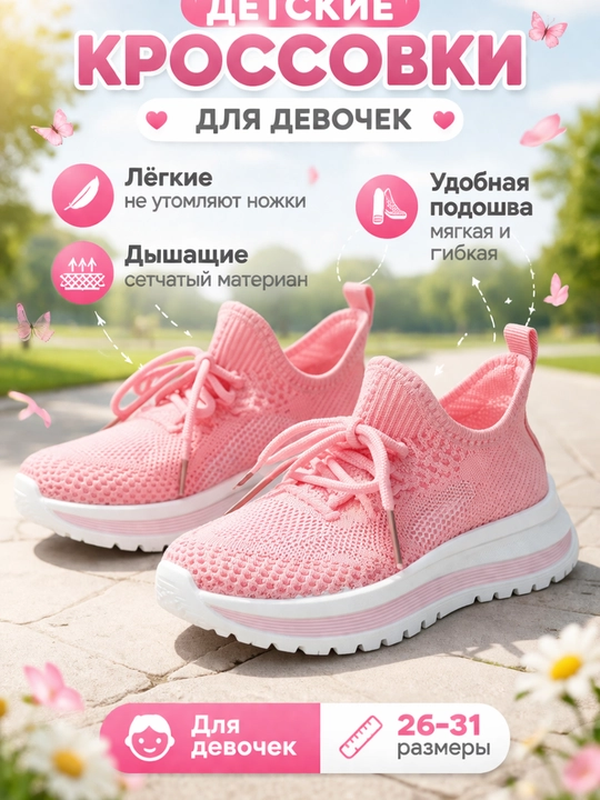 Qizlar uchun bolalar krossovkasi, yengil sport poyabzali, qulay