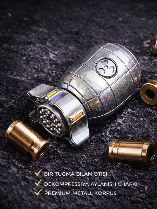 Антистресс игрушка граната с выстрелом и спиннером, крутящаяся игрушка антистресс