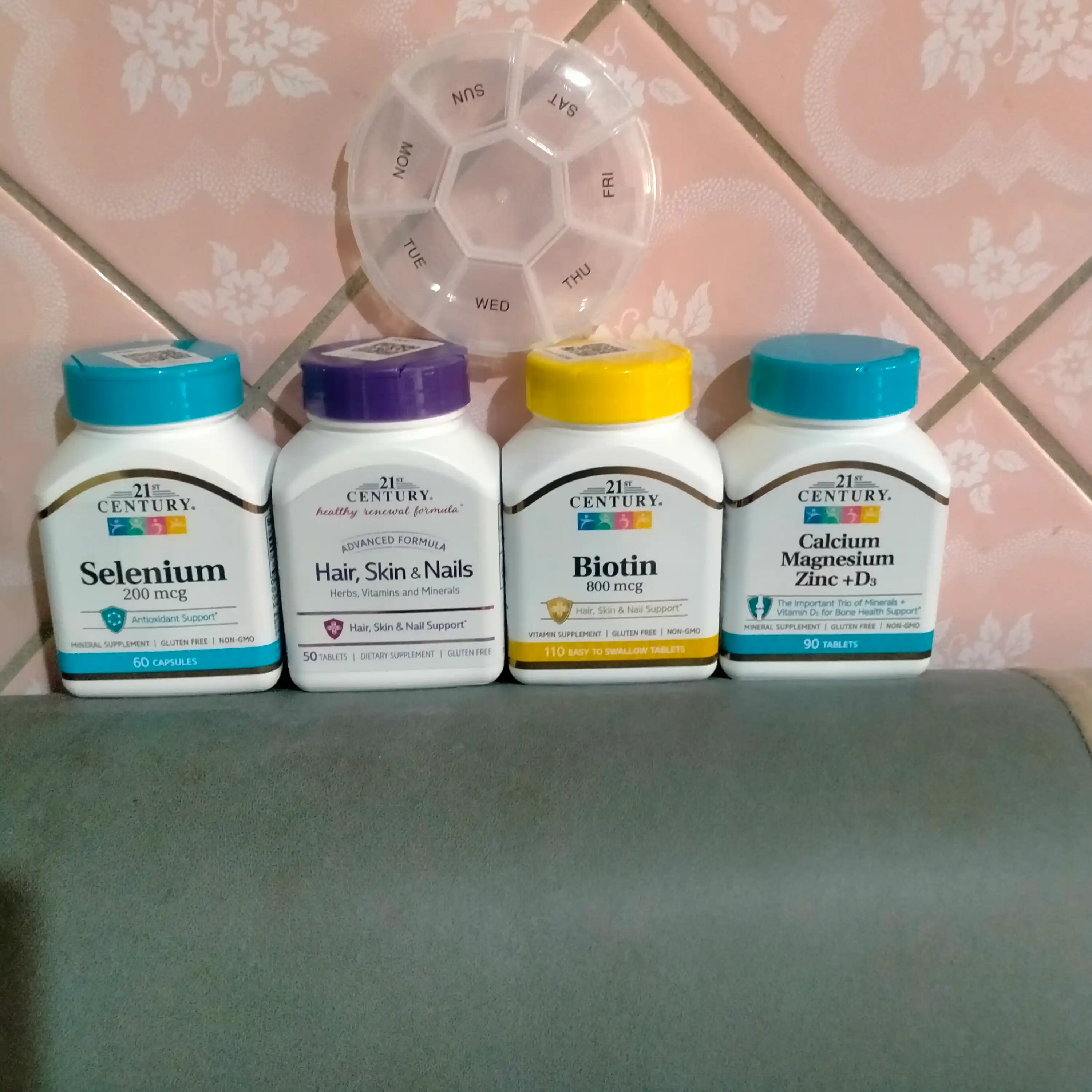 Биотин, Коллаген, витамин комплекс, 21st Century Hair, Skin & Nails Extra tab 50/90, Халяль