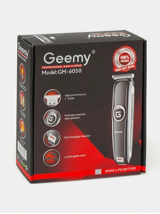 Geemy-6050, профессиональная машинка для стрижки и бритья волос для мужчин