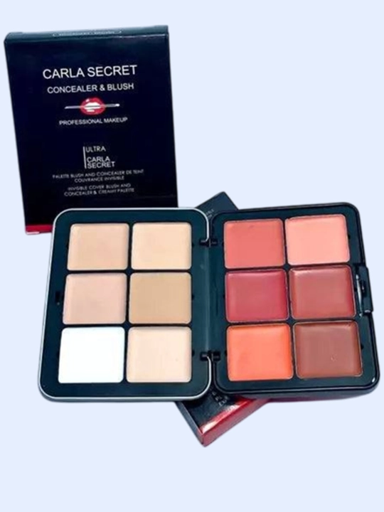 Carla Secret konturing paletkasi – rumyana, kontur, konsiler, ten va pomada, 12 xil rangli