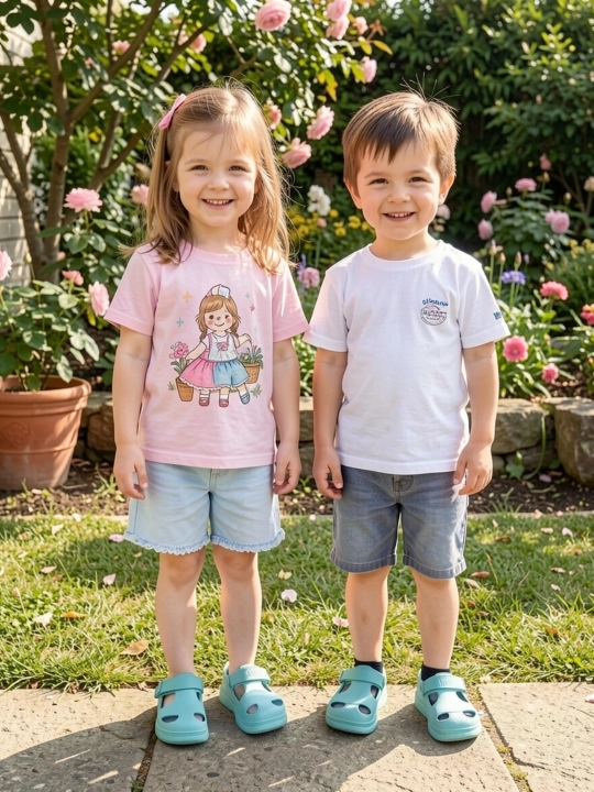 Bolalar uchun oddiy tuflilar, yozgi shippaklar, bolalar uchun Crocs, sandallar