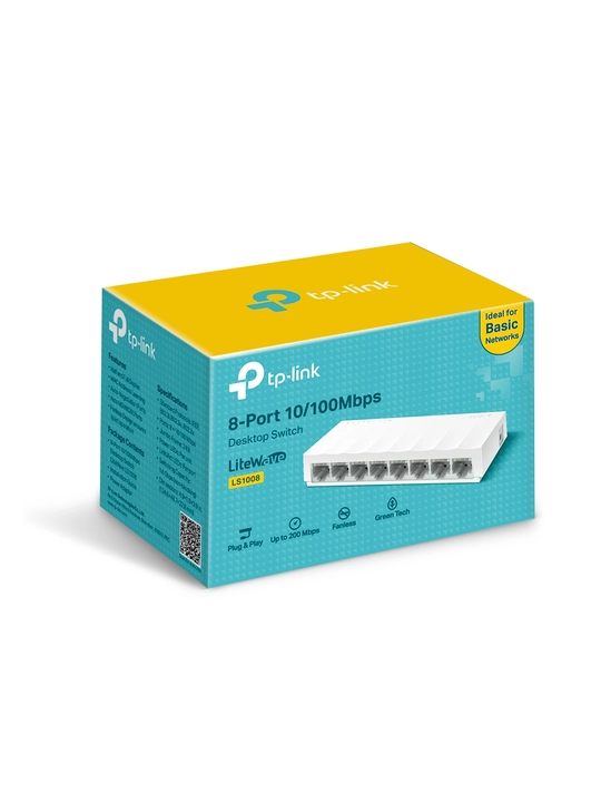 Коммутатор TP-Link LS1008 с 8 портами, 100 Мбит/с - 