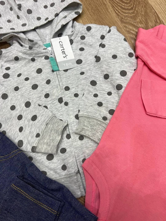 Комплект детской одежды Carter's 3-в-1, худи, штанишки и боди