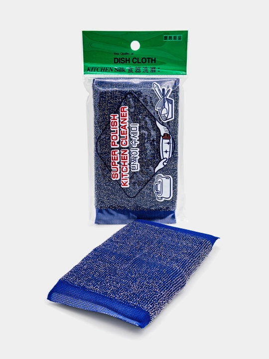 Idish yuvish uchun porolonli Super Polish metall gubka, Janubiy Koreya, Kitchen Cleaner