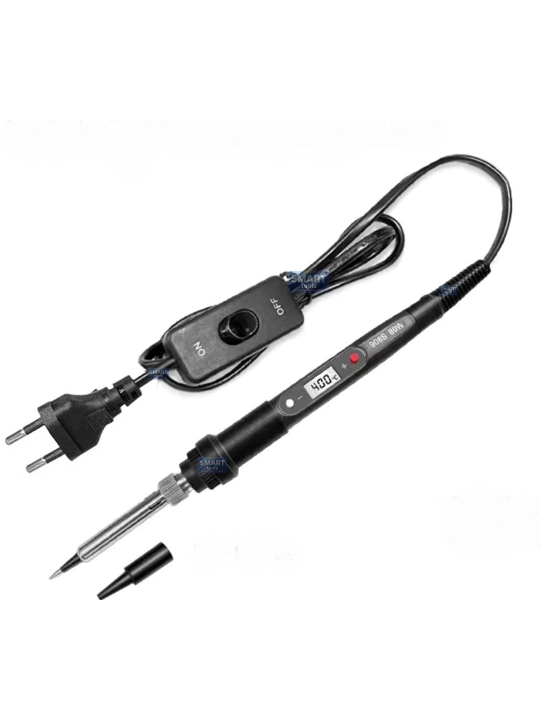 Raqamli displeyli elektr payalnik 908S, 80 Vt, haroratni tartibga solish, tugma bilan