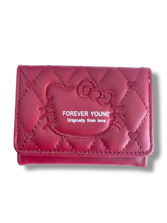 Компактный женский кошелек "Forever Young" с цветочным принтом, 11x8 см - 