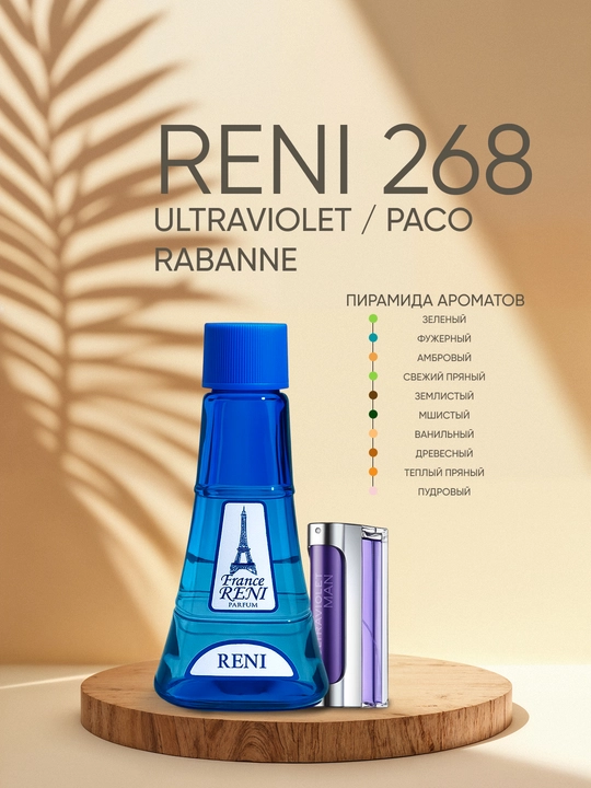 Erkaklar parfyumeriyasi Reni 268, ULTRAVIOLET / Paco abanne xushbo'y yo'nalishi